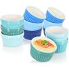 COM-FOUR® 12x stampi per soufflé - ciotole in ceramica creme brulee - stampi da forno - ciotole da dessert e stampi per pasticceria per es. Pinna ragù - in diverse tonalità di verde e blu