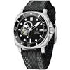 CEYADG Orologi da uomo orologi meccanici, orologio automatico da uomo quadrante scheletrico sport casual nylon cinturino in pelle