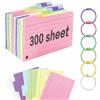 ztowoto 300PCS Flash Cards,Cartoncini Colorati Cartoncini A Righe Con Anello Legante, Index Cards 3.3*4.9Pollici, Schede Flash Perforate Per Studiare 、Ufficio Scolastico 、 Casa (6 Colori)