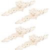 Morobor 4PCS Pomelli per cassetti in lega di zinco con rose vintage, maniglie per cassetti da cucina per comò, comodino, armadio, guardaroba (14.5 x 4.3 cm, bordo dorato)