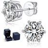 MomentWish Moissanite Orecchini Argento 925, 4 Carati/8mm Orecchini Orecchino Punto Luce Brillante Uomo Diamante Donna Anallergici Regalo-6 Prong
