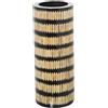DRW Vaso da pavimento in legno MDF in naturale e nero 19 x 49 cm
