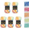 Wollbiene 5 gomitoli di lana Splash Batik da 100 g, 500 g, con sfumatura, anti-pelucchi, multicolore (7040)