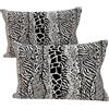 PETTI Artigiani Italiani - Coppia di Federe Cuscino 50x80 cm in Microfibra, Cuscini Arredo Camera da Letto, Divano, Salotto, Set 2 Fodere Copricuscino, Federa Animalier Nero, 100% Made in Italy