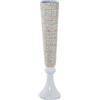 DRW Vaso da pavimento in madreperla con piede in resina bianca 17x91cm