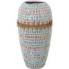 DRW Vaso da tavolo in madreperla e rattan 22 x 44 cm, bocca 12,5 cm
