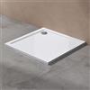 doporro Piatto Doccia 80x80 Rettangolare in Acrilico Bianco Lucido H 4 cm Ultraslim con Design Antiscivolo - Lucia01AR