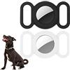 WALLFID Airtag collare per cani, custodia in silicone per GPS Tracking Finder, sicurezza e anti-smarrimento, collare per cani e gatti supporto per animali domestici (nero-bianco)