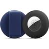 WALLFID Airtag Collare per cani, collare per gatti Airtag, custodia in silicone per GPS Tracking Finder, accessori per animali domestici (larghezza cinturino: 28 mm, nero-blu)