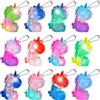 Ainiv 12PC Mini Pop Push It Fidget Toy Portachiavi,Colorato Silicone Spremere Pop Bubble Giocattoli Sensoriali Bulk,Poppet Bubble Giocattoli Antistress per Autismo Sollievo dallo Stress