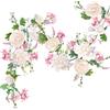 OrgMemory Ghirlanda di Peonie, 180cm, Ghirlanda Fiori Artificiali, Fiori per Arco, Ghirlanda Floreale per la Decorazione di Nozze Home Table Decorazione (Ghirlanda Di Peonia Champagne)