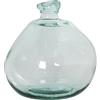 DRW Vaso in vetro riciclato in trasparente irregolare 32 x 32 cm, bocca 5 cm
