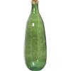 DRW Vaso video riciclato in verde con filo dorato 25x75cm, bocca 6cm