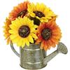 Flair Flower Fiore artificiale girasole in annaffiatoio autunnale fiori artificiali, pianta artificiale, composizione per Halloween, giorno del Ringraziamento, decorazione per fiori autunnali, foglie autunnali,