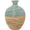 DRW Vaso di terra di erba di mare in naturale e blu 33x46cm