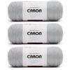 Caron Simply Soft, filato grigio piumato, confezione da 3 pezzi da 170 g, acrilico, 4 medi (pettinati), 300 m, per maglia/uncinetto
