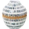 DRW Vaso da tavolo in madreperla e rattan 24 x 28 cm, bocca 9 cm