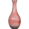 DRW Vaso in vetro riciclato in rosa 32x75cm, bocca 15/8cm