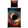 Herding Set di Biancheria da Letto, Buco Nero Young Collection, Federa 80 x 80 cm con Cerniera e Motivo Reversibile, Copripiumino 135 x 200 cm con Cerniera, Microfibra