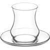 LAV Eleganti bicchieri da tè turchi e piattini | Con bordo dorato e  accenti, tazze da 4 once con piatti da 12 pollici, set da 12 pezzi include  6