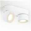 Budbuddy 2x12W Proiettore a soffitto Regolabile Faretti LED da Soffitto Interni plafoniera faretti Bianco Luce spot Tondo Moderno per Soggiorno, Cucina, Corridoio e Spazi Commerciali 3000K
