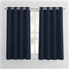 PONY DANCE Tende Corte Oscuranti Camera da Letto per Interni Tende Termiche da Interno con Anelli Curtains per Finestre Piccole 2 Pezzi L 132 x A 137 cm, Blu Scuro
