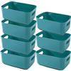 NCRGB 7 grandi contenitori in plastica con manici, 30 x 20 x 12 cm, organizer da bagno, cucina, cucina, bagno, giocattolo, verde