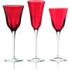 Feeling Set 18 Pezzi Vino Acqua & Flute Julia Ottico in Vetro Cristallino Rosso