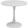 Kare Design tavolo Schickeria, bianco opaco, tondo, diametro 80cm, 4 persone cucina/sala da pranzo/ufficio, stile classico moderno, linee semplici, 80x74cm (A/L/P)