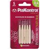 IDECO Srl Interbrush Natural 0,4 mm Plakkontrol, Scovolini Interdentali in Bamboo, 5 Pezzi