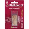 IDECO Srl Plakkontrol Toothpicks Natural, 50 Picks in Bamboo Per la Pulizia dei Denti