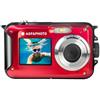 AGFAPHOTO Realishot WP8000 Fotocamera Subacquea 24 MP COMOS Digital Zoom 16X Dual screen 2.7'' and 1.8'' Colore Rosso