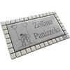 GUIZZO Creart - Targa Personalizzata Nomi/Via in Ceramica, Targhetta Modificabile Cornice Mosaico, Targhetta Porta Ingresso Numero Civico Esterno Made in Italy, 17x9.5H cm, Grigio/Bianco