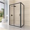 DEGHI Box doccia angolare 80x110 cm scorrevole trasparente telaio nero - Nait