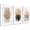 DekoArte - Quadri moderni soggiorno SPIAGGIA MINIMALISTA 50x70 cm x3 pezzi - Quadri con cornice bianco incluso