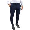Evoga Pantaloni Uomo Slim Fit Invernali Alta Sartoria Chino's Eleganti Casual (44, Blu Scuro)