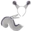 XEPST Set Costume Animale Scoiattolo, Orecchie e Coda con Fascia per Cosplay, Festa di Compleanno, Halloween, Fancy Dress Party, C
