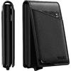 VULKIT Porta Carte pop-up Portafoglio Sottile Minimalista per Uomo Chiusura Magnetica con Blocco RFID Può contenere 12 Carte (Nero)