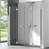 CSA Box Doccia Gioia N.2P 130 Box Doccia Porta Doccia 2 Soffietti - Colore Profilo : Argento Satinato - Cristallo : Trasparente
