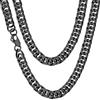 ChainsHouse Collana a catena a maglie cubane da 18 pollici in acciaio inossidabile nero da 10 mm