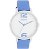 OOZOO Timepieces - Orologio da polso da donna con cinturino in pelle, di alta qualità, da donna, elegante, analogico, rotondo, Silver Mineral Blue/Bianco/Mineral Blue