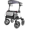 KMINA - Deambulatore per Anziani 4 Ruote Grandi da Esterno, Rollator Deambulatore con Seduta, Ruote Pneumatiche, Struttura Robusta - KMINA PRO