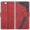 MOBESV Custodia per iPhone 6S, Cover a Libro Magnetica Custodia in pelle Per iPhone 6S / iPhone 6, Rosso