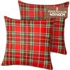 SoNiT home decor SONIT - Copri Cuscini Natalizi per Divano 40x40 - Set 2 Federe Natalizie per Cuscino Natale Made in Italy - Tartan