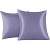 FARFALLAROSSA Set di 2 Federe in Raso 65 x 65 cm Lilla, Federa Cuscino Letto Morbida e Setosa al Tatto, Chiusura a Busta, Antiacaro e Ipoallergico, Protezione Capelli e Pelle & Antirughe