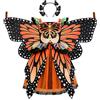 ReliBeauty Costume Farfalla Bambina Ragazza Vestito Carnevale Abito Farfalla Monarca con Ali e Diadema Halloween, 7-8 anni(120 cm)