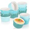 COM-FOUR® 12x Stampi per soufflé da forno - ciotole in ceramica creme brulee - Pirottini per dessert di 200 ml - in diverse tonalità di verde