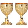 Ejoyous 2 Pezzi Calice da Vino in Oro Vintage Calice in Oro, Calice in Oro Antico Bicchiere da Vino Vintage Calice Medievale per Cucina Casa Bar Festa Decorazione di Nozze (Zucca d'oro)