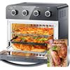 KeeGone Friggitrice ad aria calda 23L Forno ad aria calda di grande capacità, forno multifunzionale, cottura senza olio, 3 strati, regolabile XXXL Forno ad aria calda Airfryer con 100 ricette 1700 W