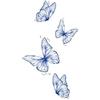 PEKNUX 2 pcs Farfalla Blu E Bianca Tatuaggi Temporanei Colore Farfalla Impermeabile Duratura Adesivo Farfalla Clavicola